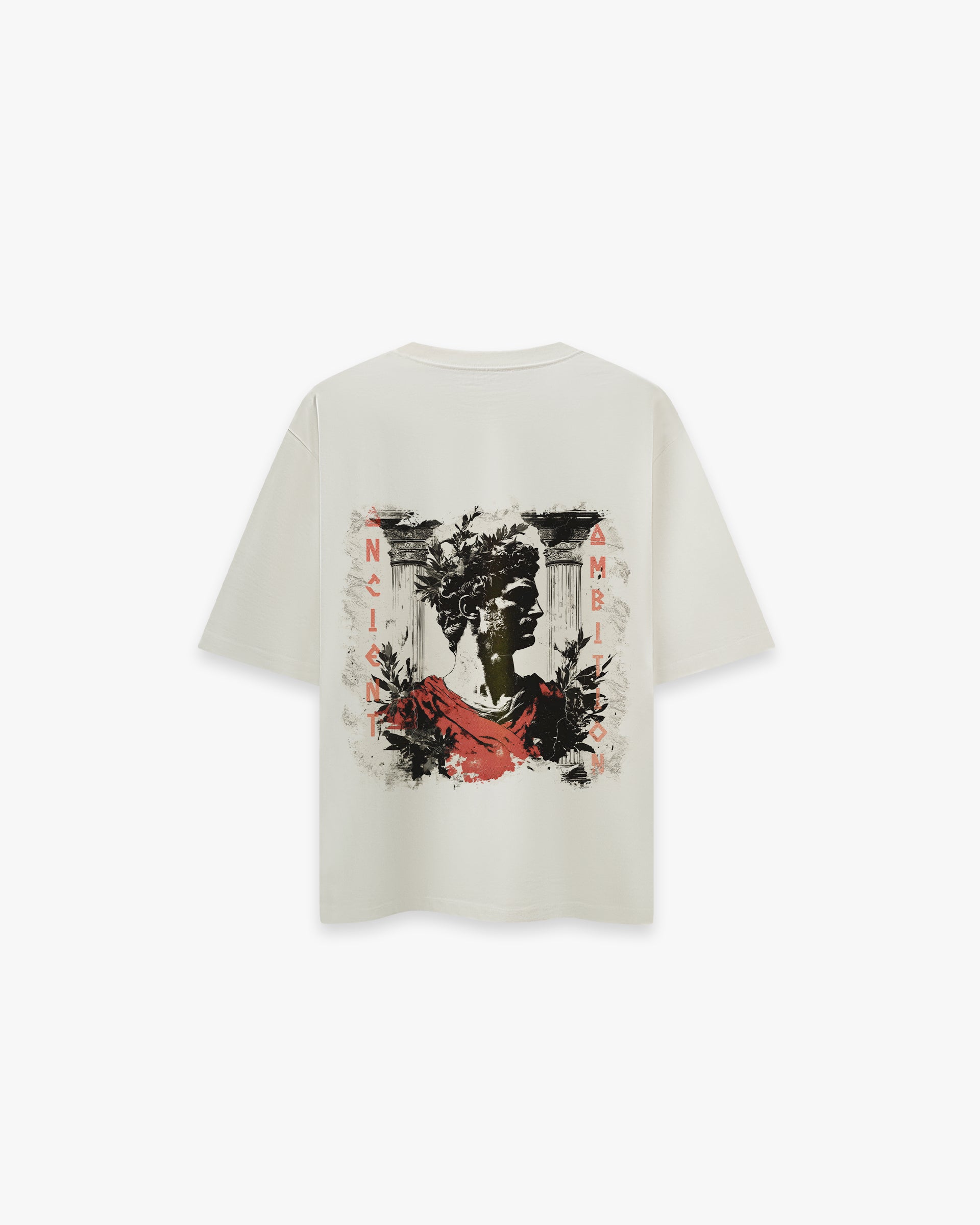Ancient Ambition Vintage Off White Oversize Tişört - Faylit Faylit mitoloji serisinin zirvesi: Ancient Ambition. Kumaşa işleyen 'yok hissiyatı' baskısı ve görkemli sırt grafiği. Kendi mirasını yarat. Flat White Premium Kumaş.