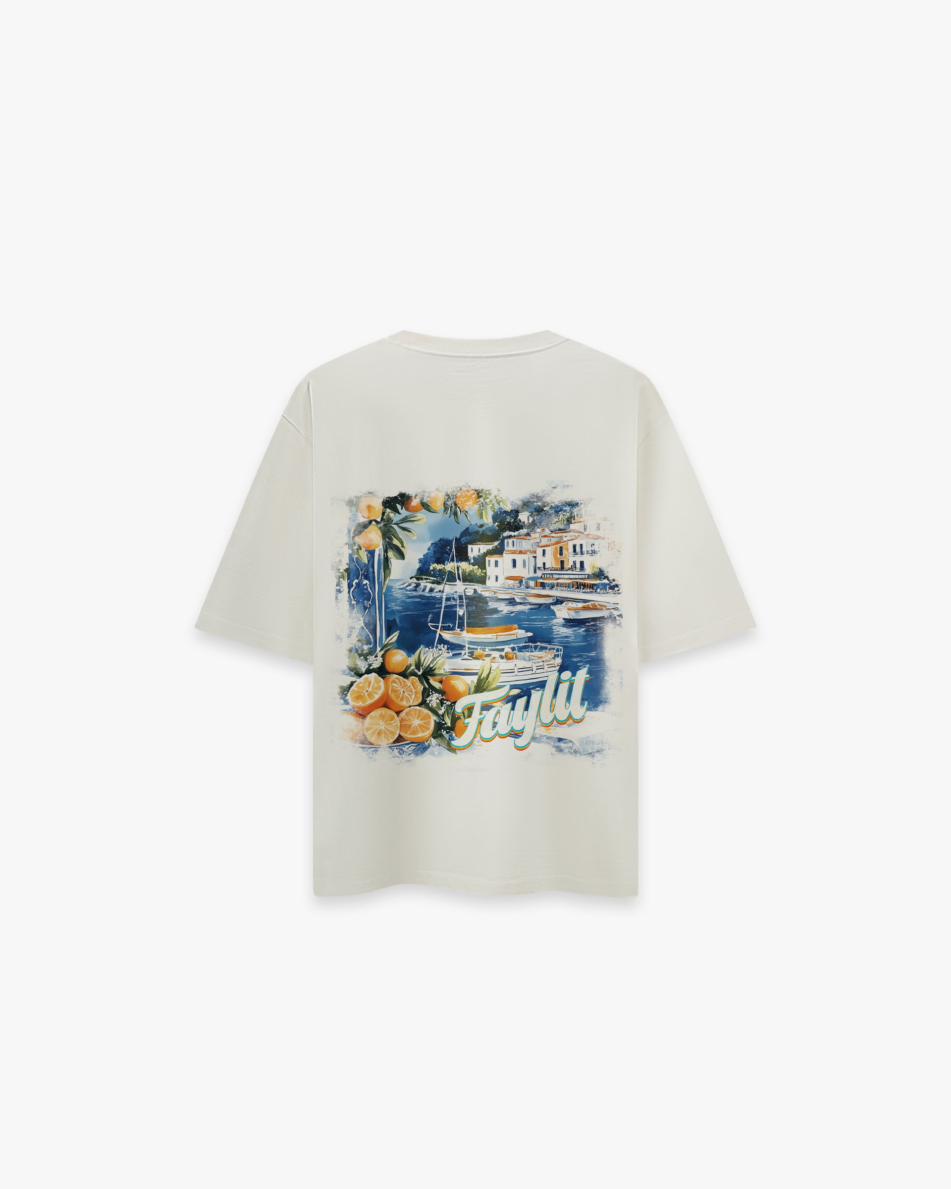 Coast Beach Vintage Off White Oversize Tişört - Faylit Faylit'in Akdeniz ruhunu yansıtan Coast Beach Oversize Tişörtü. Vintage esintili özel fauna tasarımıyla doğaya dokunun. Güneyin hikayesini üzerinizde hissedin.