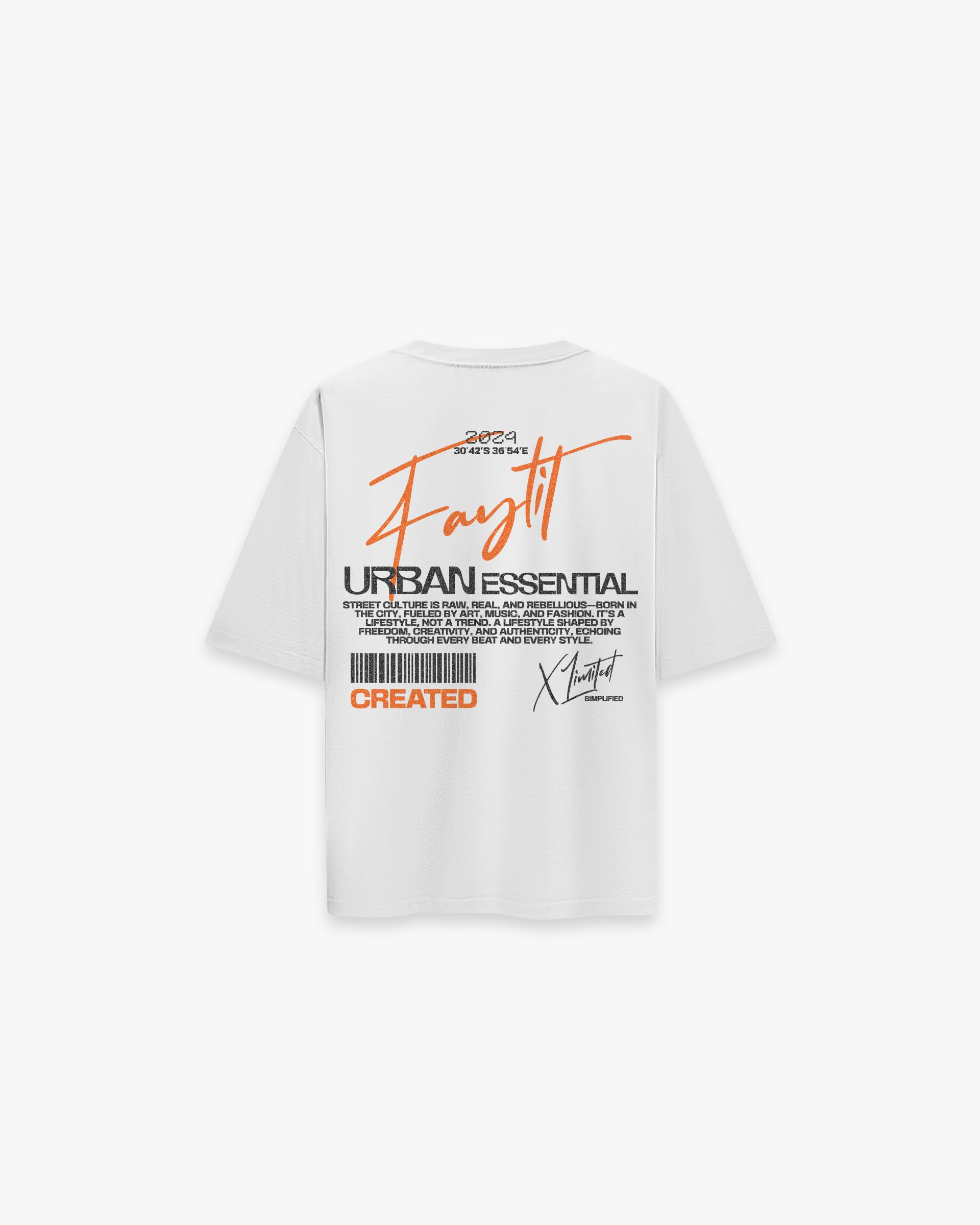 Urban Essential Limited Edition Beyaz Oversize Tişört - Faylit Sınırlı sayıda: Urban Essential Beyaz Oversize Tişört. Markanın DNA'sını yansıtan sırt grafiği ve lila flok logosu. Köklerini üzerinde taşı.