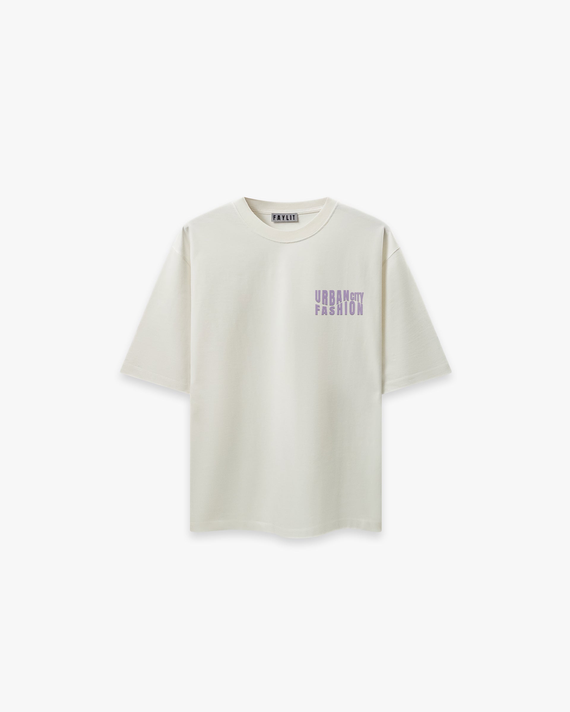 Urban Essential Limited Edition Off White Oversize Tişört - Faylit Sınırlı sayıda: Urban Essential Beyaz Oversize Tişört. Markanın DNA'sını yansıtan sırt grafiği ve lila flok logosu. Köklerini üzerinde taşı.