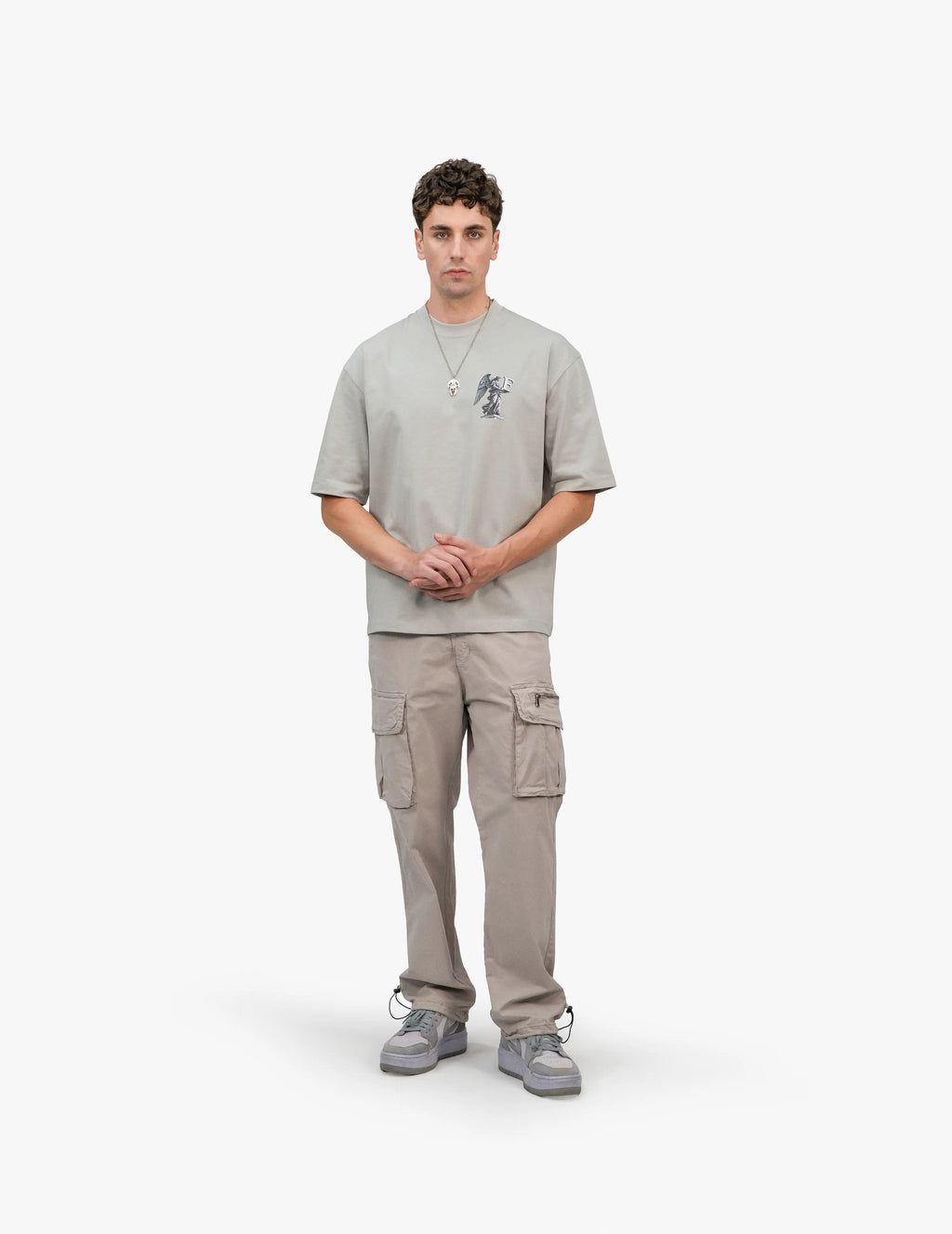 Angel Gri Oversize Tişört