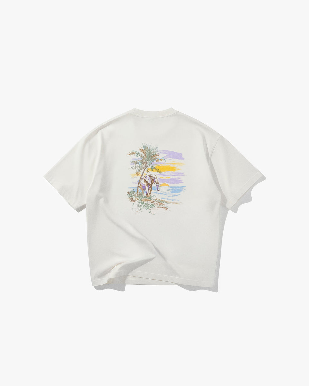 Tropik Fil Off White Oversized Tişört