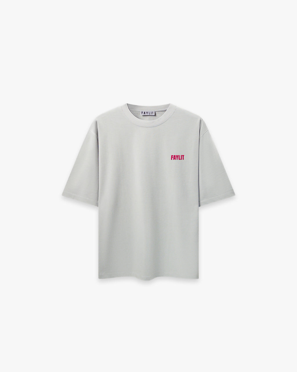 FDNA_06 Oversize Tişört - Faylit  Faylit basic Markanın DNA'larını oluşturan Oversize silüet. Ön kısımda mavi flok marka baskısı ile bitirilmiştir. Basic silüet, oversize fit. Kompozisyon %100 Pamuk Faylit imza fit tam oversize 230 GSM orta ağırlıkta kumaş 4 mevsim kullanılabilir sıkı dokuma yapısı Yüksek elastik yaka ribanası 200 Mikron flok marka baskısı Renk : Gri