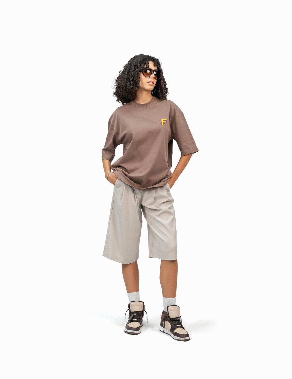 Thunder Kahverengi Oversize T-Shirt