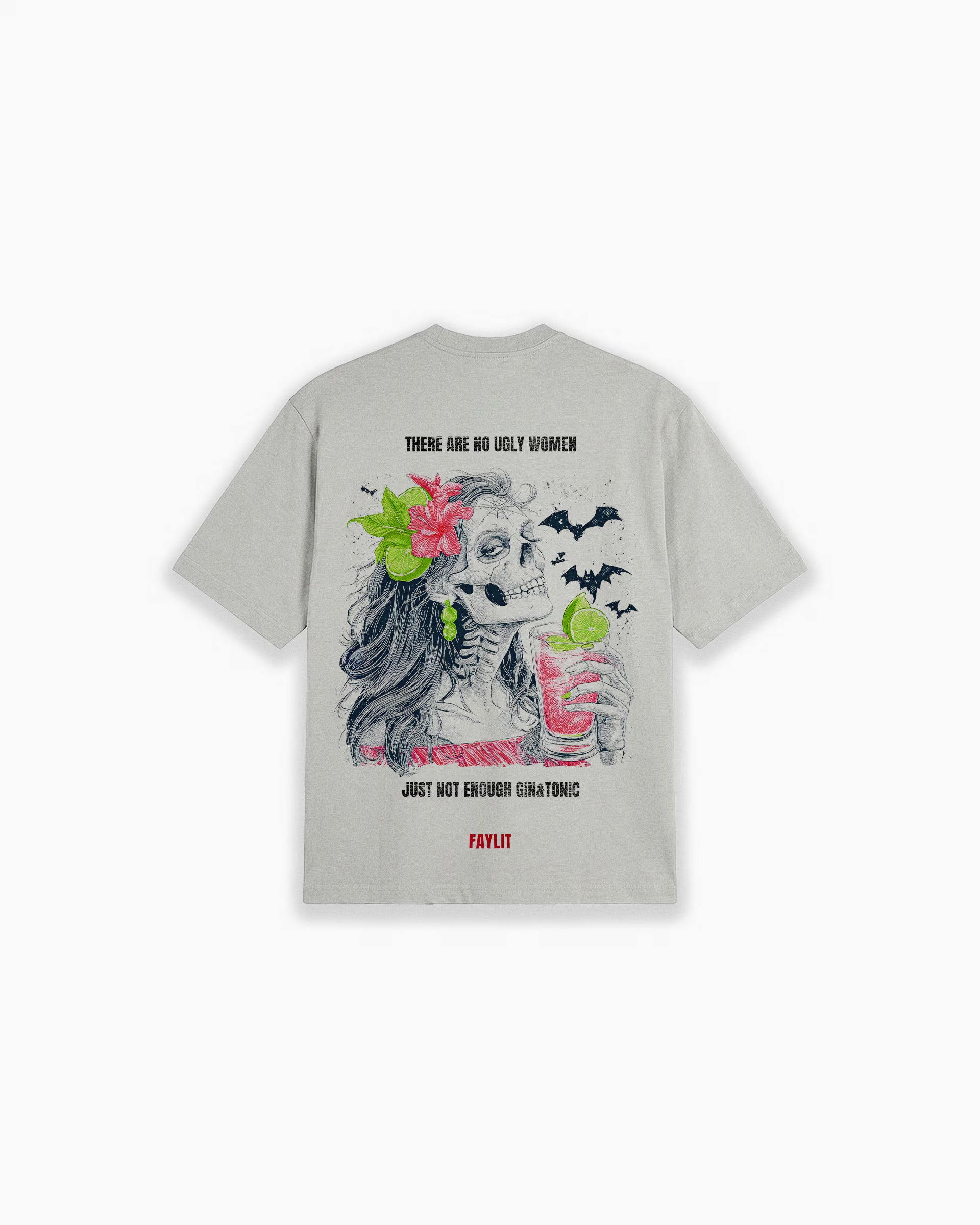 Gin tonik Gri Oversize Tişört