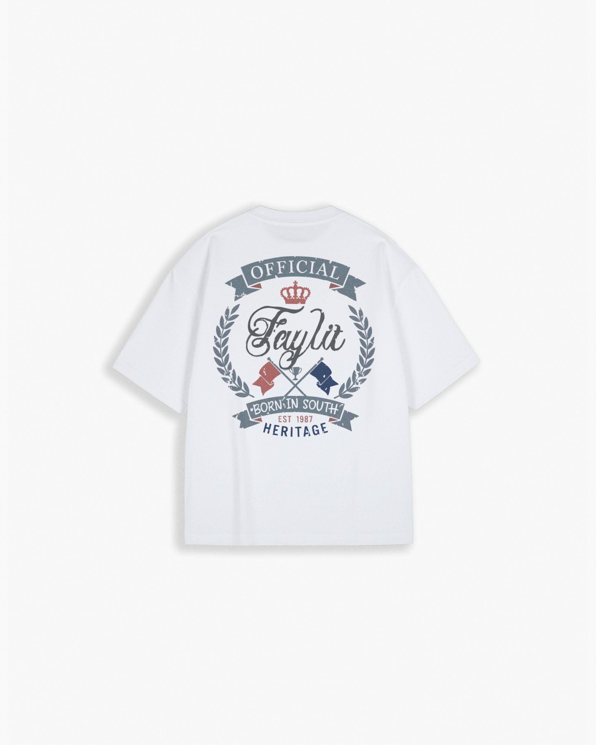 Heritage Crest Beyaz Oversized Tişört